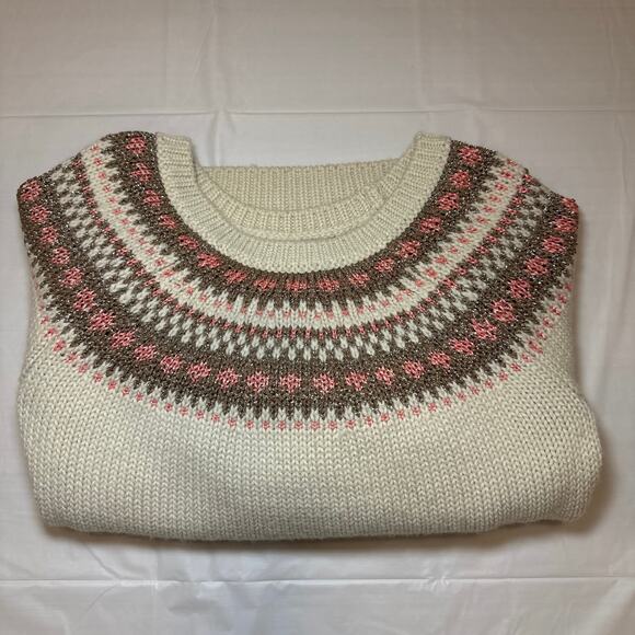 Banana Republic FAIR ISLE PULLOVER cream color size small - Picture 12 of 13